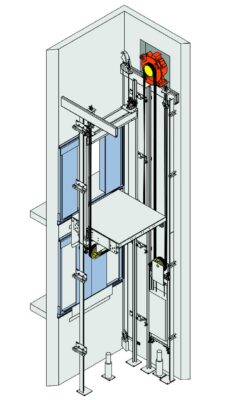 Các bộ phận chính của thang máy gia đình không phòng máy