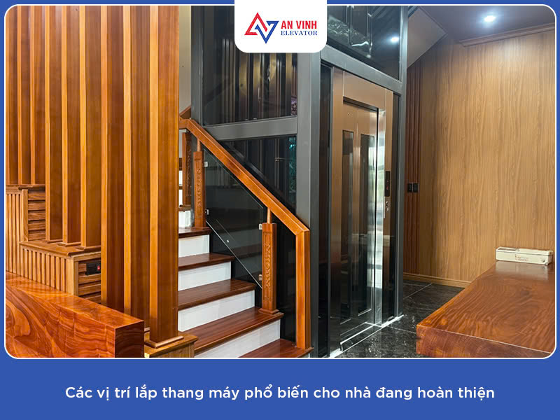 Các vị trí lắp thang máy cho nhà đang hoàn thiện