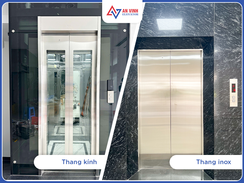 So sánh thang máy vách kính và vách inox cho thang máy biệt thự Vinhomes Cổ Loa