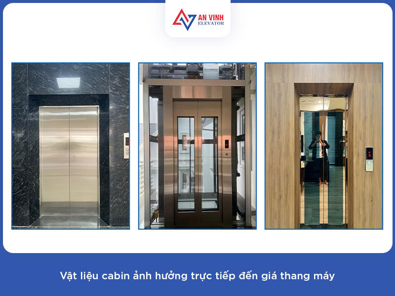 Vật liệu cabin ảnh hưởng trực tiếp đến giá thang máy