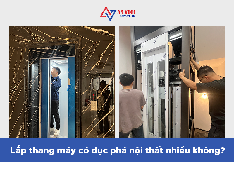 Lắp thang máy có đục phá nội thất nhiều không?