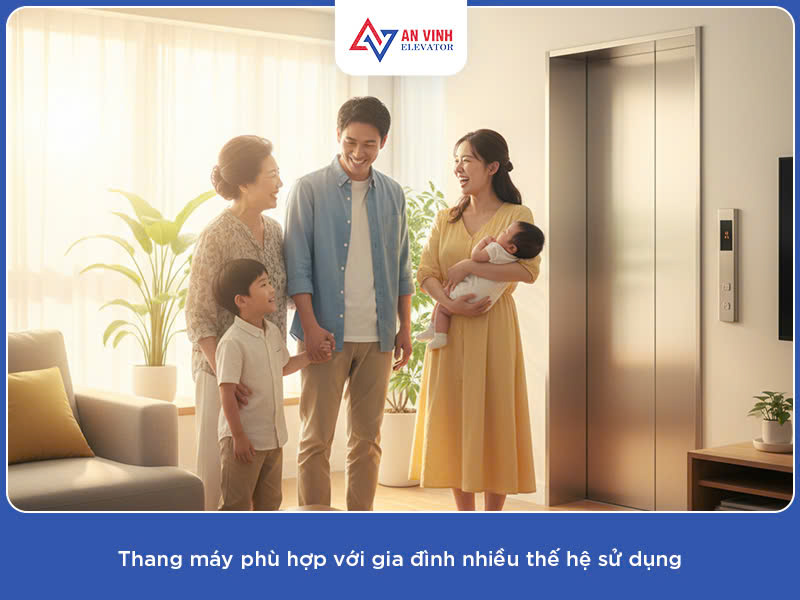 Thang máy phù hợp với gia đình nhiều thế hệ sử dụng