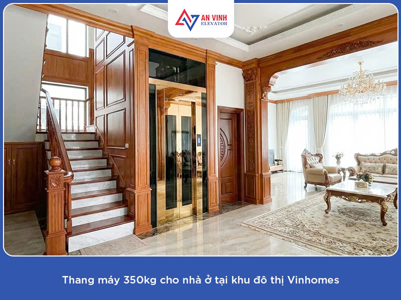 Thang máy 350kg cho nhà ở tại khu đô thị Vinhomes