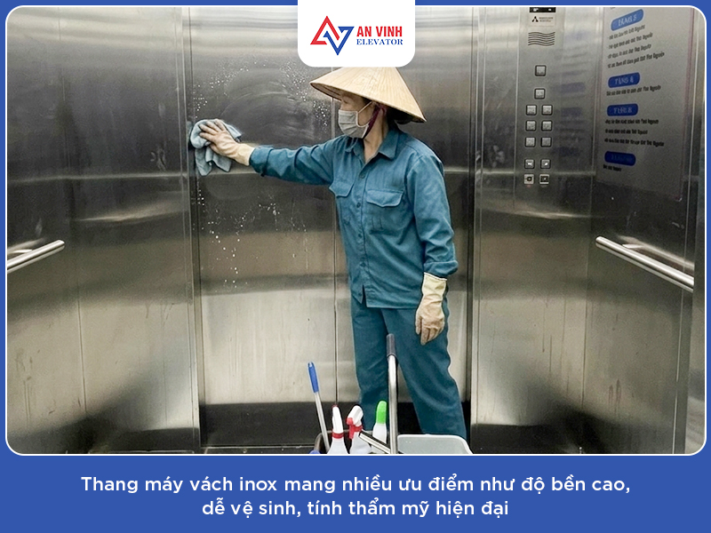 Thang máy vách inox dễ vệ sinh