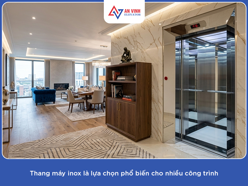 Thang máy vách inox - Giải pháp thang máy bền đẹp cho nhiều công trình